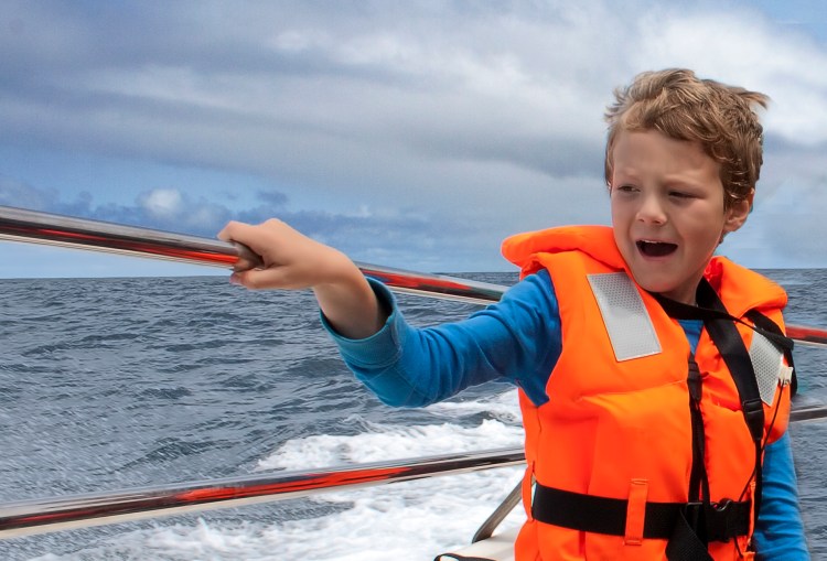 Oliver enjoys the speed and waves.