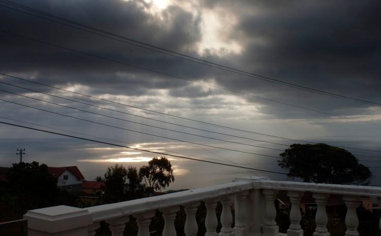 The view from our small terrace. An amazing view over the South Atlantic Ocean.  