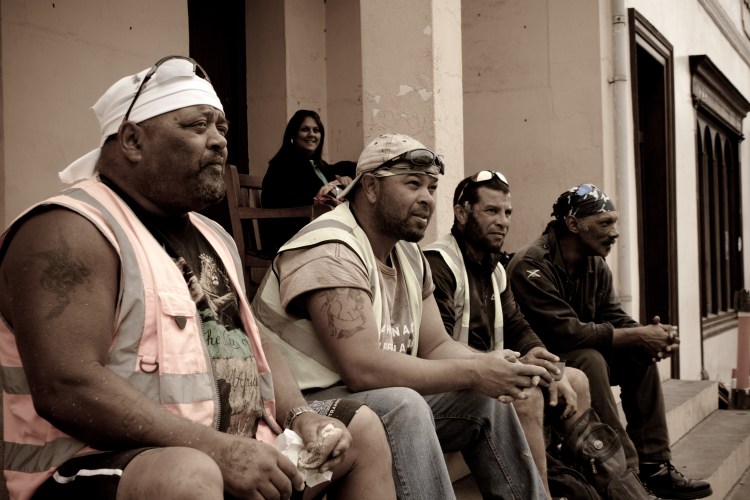 In direct contrast to workmen in the UK, these guys work all day, and rest half hour for lunch. Friendly banter preceded this shot and I hope to catch them in the pub one night!