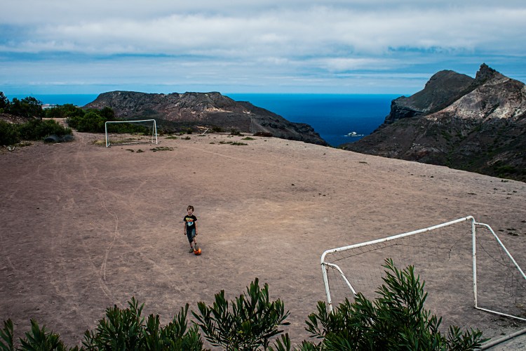 Oliver in the Worlds most remote fotball pitch