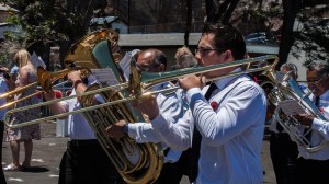 Good friend John playing at the remembrance service.
