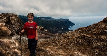 Oliver, in normal stance with walking stick!