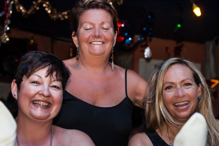 A new friend, Jo, sadly leaving the Island, her Ladyship Christine, and Tourism Marketing Manager Channelle at the hog roast. Sorry about he closed eyes Christine, best I had!!