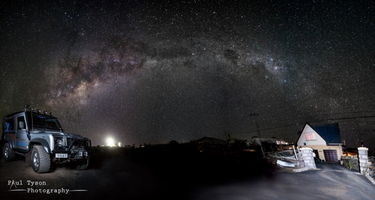 Another shot of our neighbours. This time an 16 shot panorama with a double exposure for the car. 